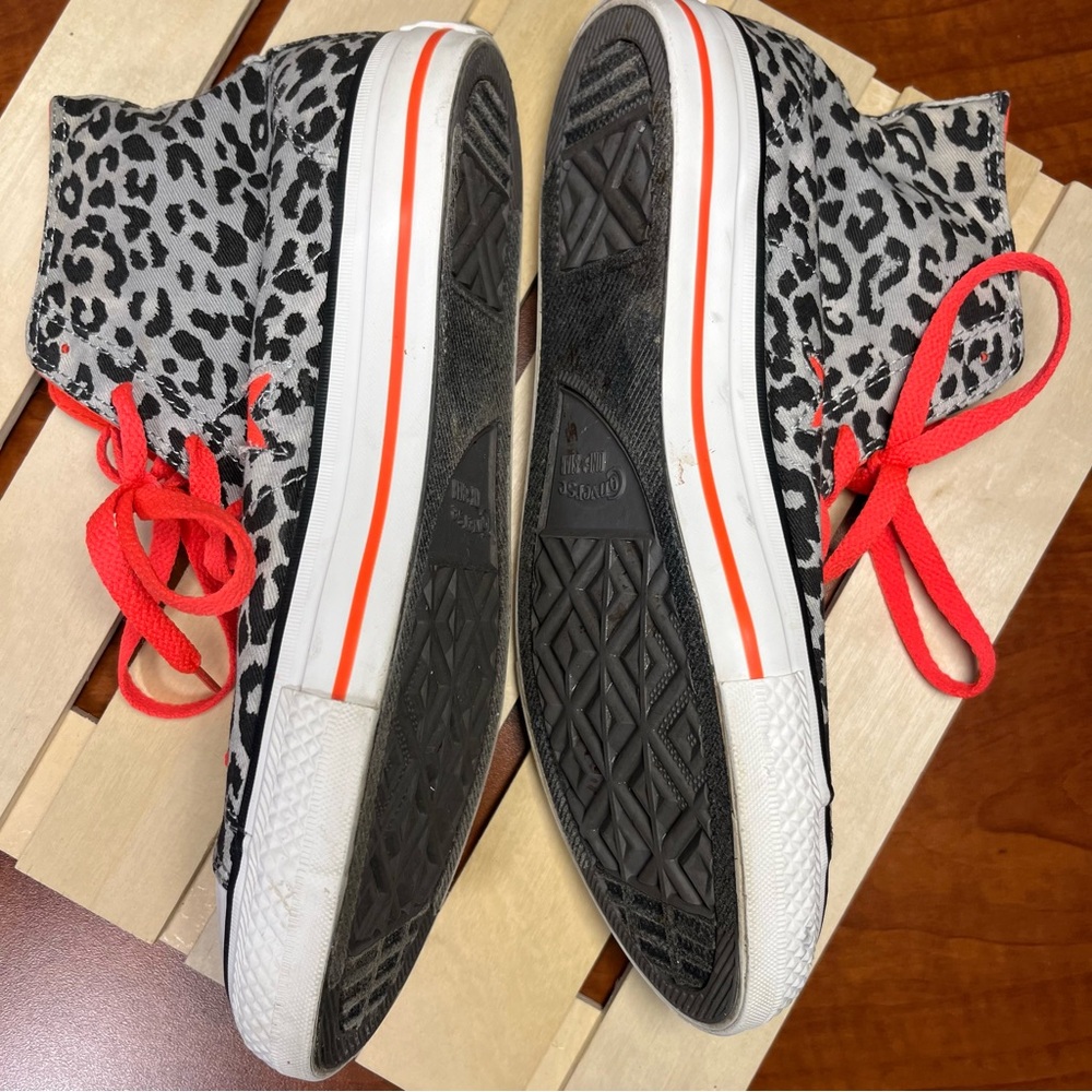 Converse Leopard Print High Tops - Orange and Gray - Picture 10 of 11